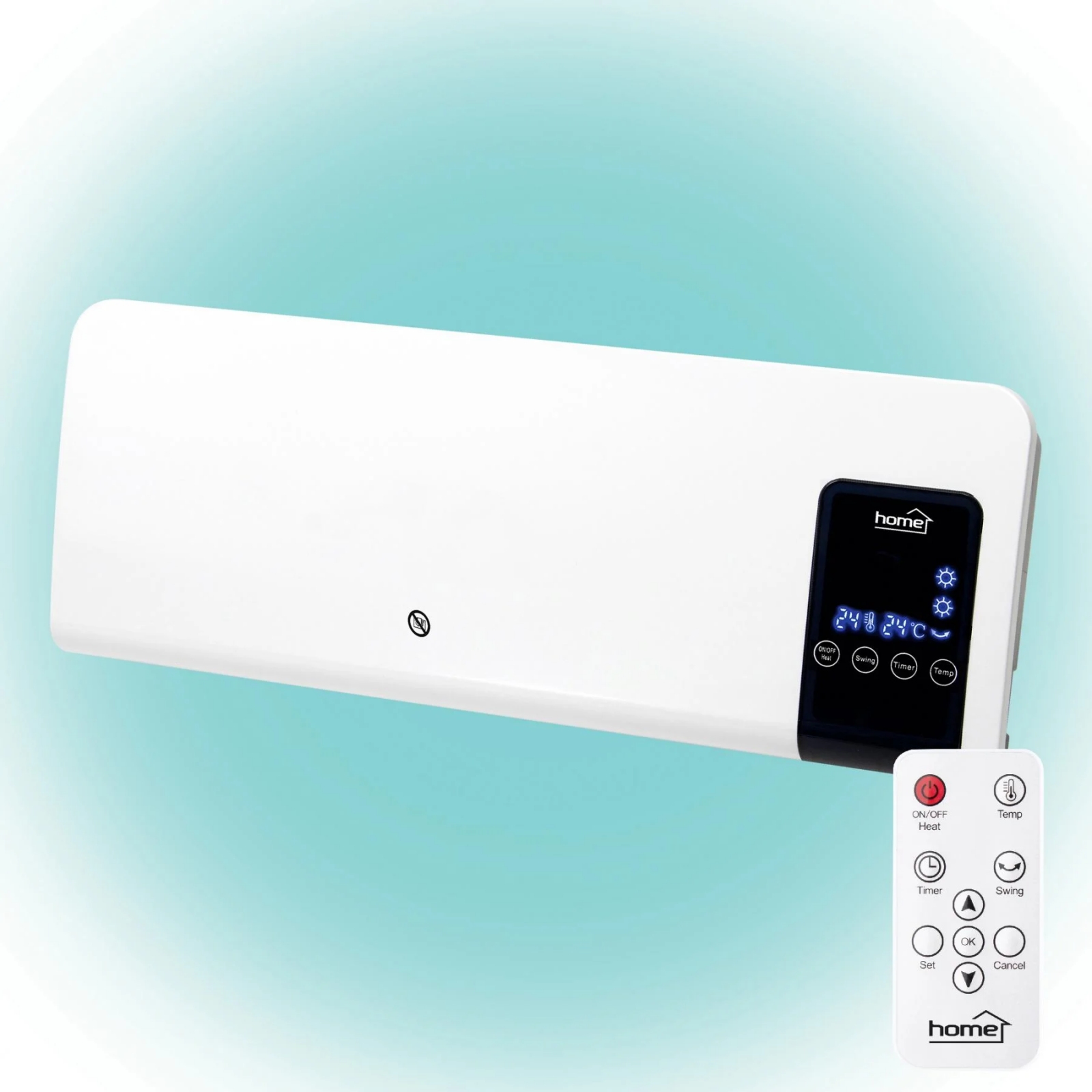 Aerotermă de perete cu ventilator si telecomanda 2000w, cu program stop