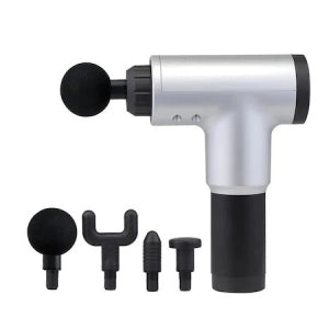 Aparat de masaj Profesional Fascial Gun cu Vibromasaj, 4 capete, 6 trepte de viteza