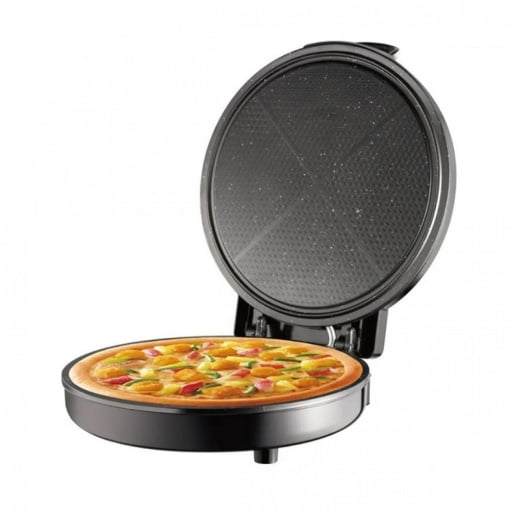 Aparat pentru preparat pizza, RAF R5412, 1100 W, termostat reglabil, diametru 30 cm, negru
