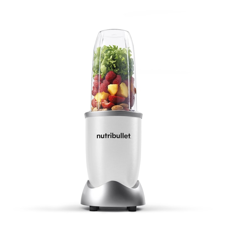 Blender Nutribullet Pro, 900 W, cupa 0.7 l, cupa 0.9 l, 5 accesorii, alb