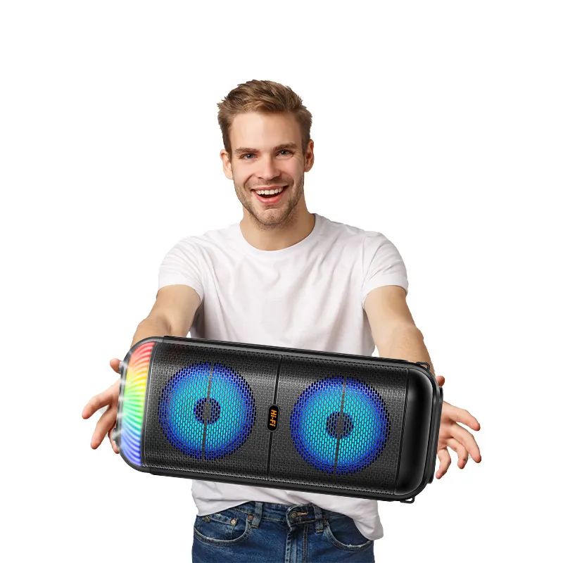 Boxa portabila cu microfon ZQS6227 60W PMPO BT/FM/USB/TWS RGB