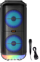 Boxa portabila cu microfon ZQS6227 60W PMPO BT/FM/USB/TWS RGB