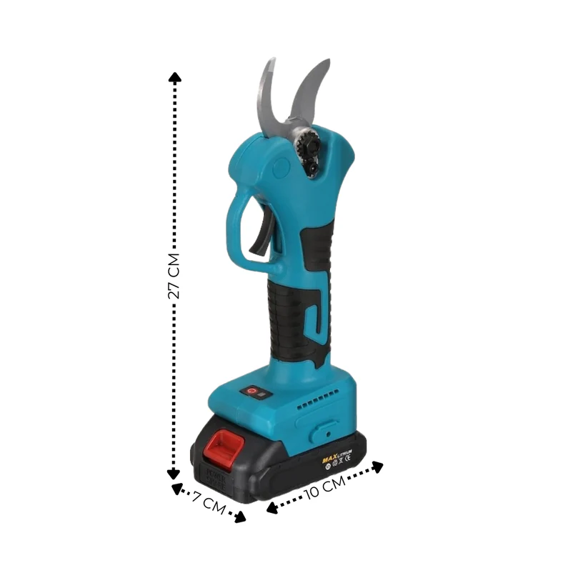 Foarfeca Electrica pentru Gradinarit  48V, 8AH, 2 Baterii, 2 Lame din Otel Carbon, ideala pentru Vita de Vie si Crengi, Albastru
