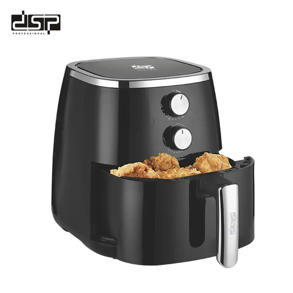 Friteuză cu aer cu dublu buton 5.5L  , cu putere automată, circulară, vizuală, cuptor fierbinte, cu design integrat de mâner cu izolare termică