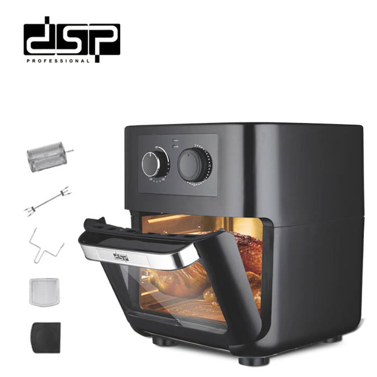 Friteuză multifuncțională cu aer cu cuptor, 1700 W, 12 L - negru