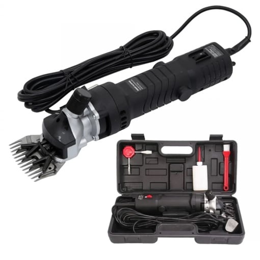 Masina de tuns oi Campion CU CUTITE REZERVA CADOU, 1000W, 6 Viteze, cu valiza pentru transport, negru