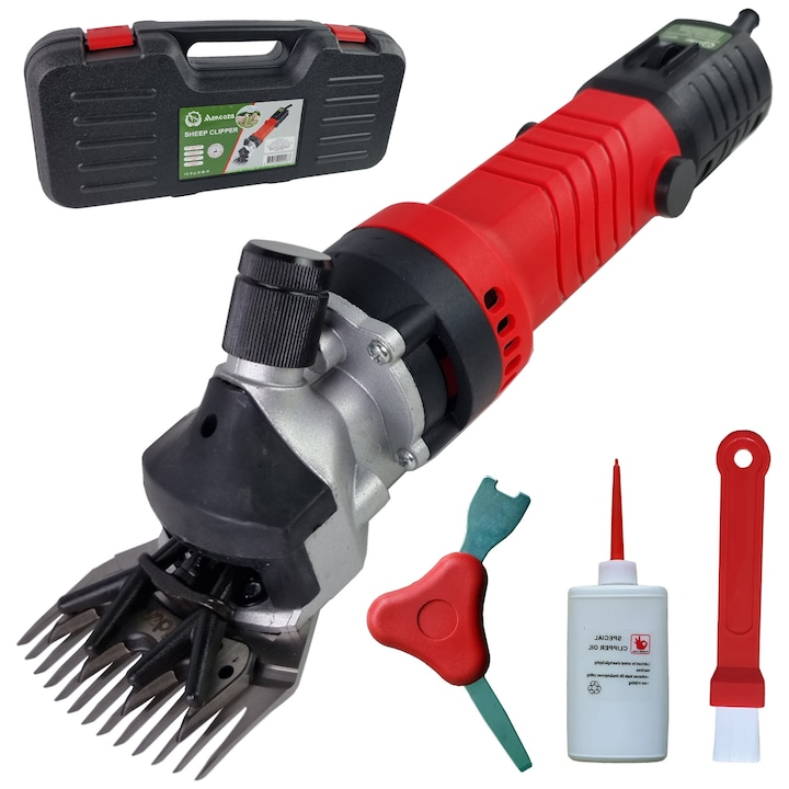 Masina de tuns oi Mencoza™ Lider, 1100W, electrica, 5 viteze, accesosii incluse, 3000rpm, lame ascutite laser
