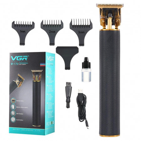 Masina de tuns profesional pentru contur VGR V179 , fara fir , incarcare USB , negru