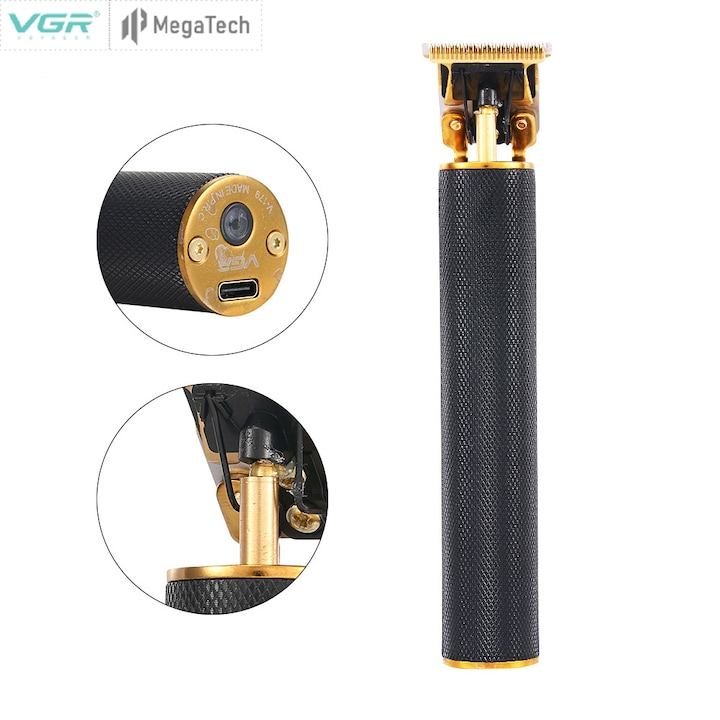 Masina de tuns si ras VGR V-179, lame inox, Operare 120 min, 3 Piepteni ajustare lungime