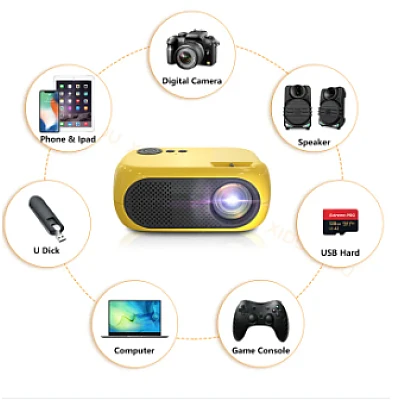 Mini proiector portabil HD 1080P sunet surround 360 de grade Videoproiector Home Cinema