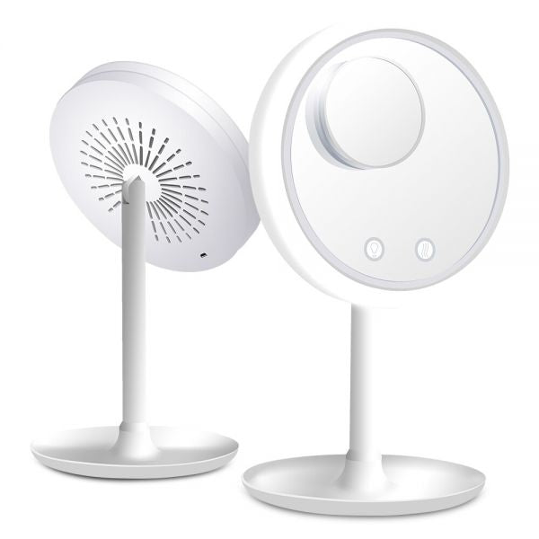 Oglinda make-up cu led, ventilator si functie touch