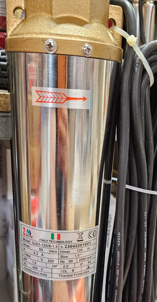 Pompa submersibila zinith ITALY cu 6 turbine pentru apa curata, Zinith QJD5-90/6-1.1 kw